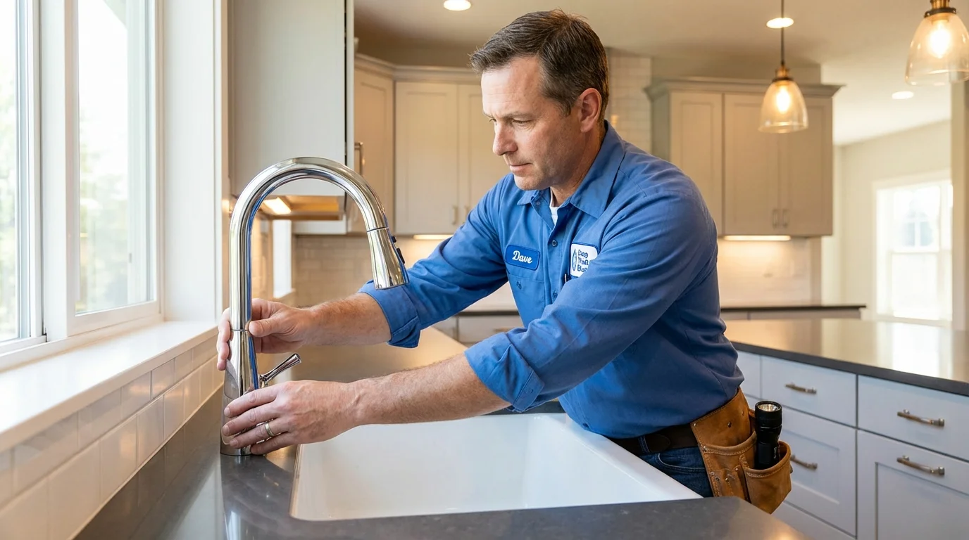 Kitchen faucet installation by Johns Plumbing LLC in Elma